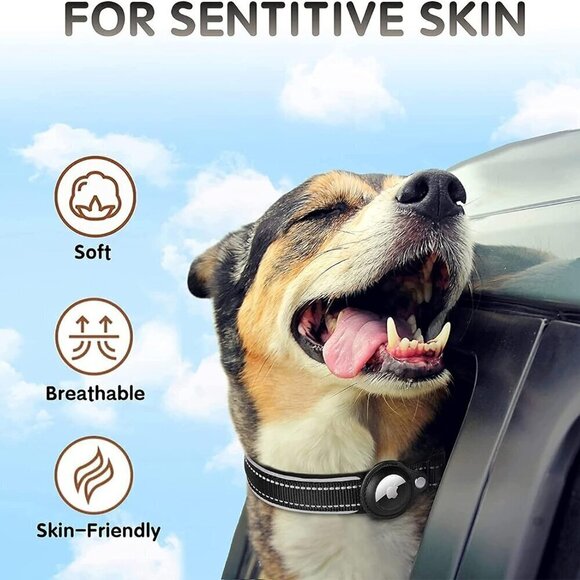 Reflective Heavy Duty Padded Apple Air Tag Dog Collar / SMALL / BRAND NEW - Picture 1 of 7